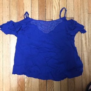 Blue off the shoulder top Mudd XL extra large